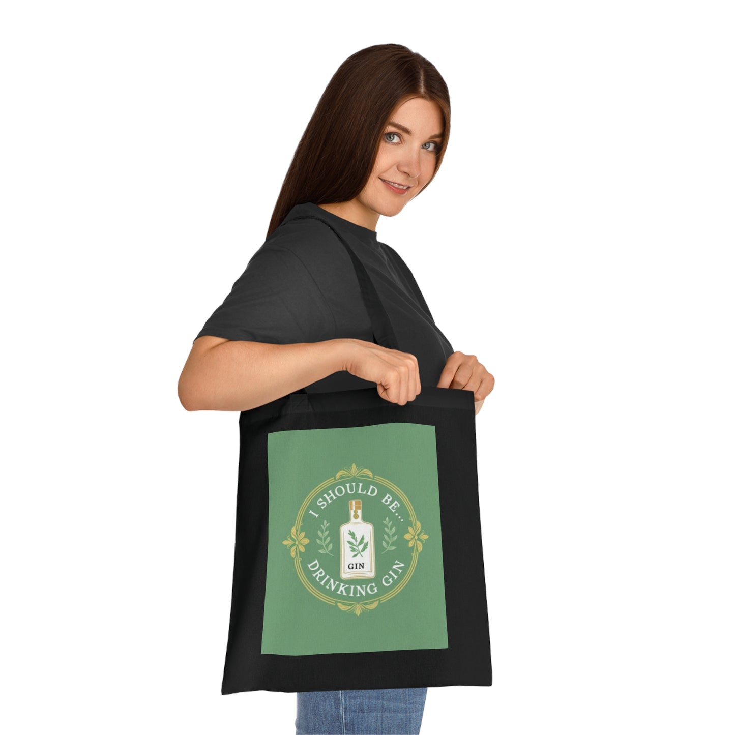 Gin Tote Bag — "I Should Be Drinking Gin" Cotton Market Tote