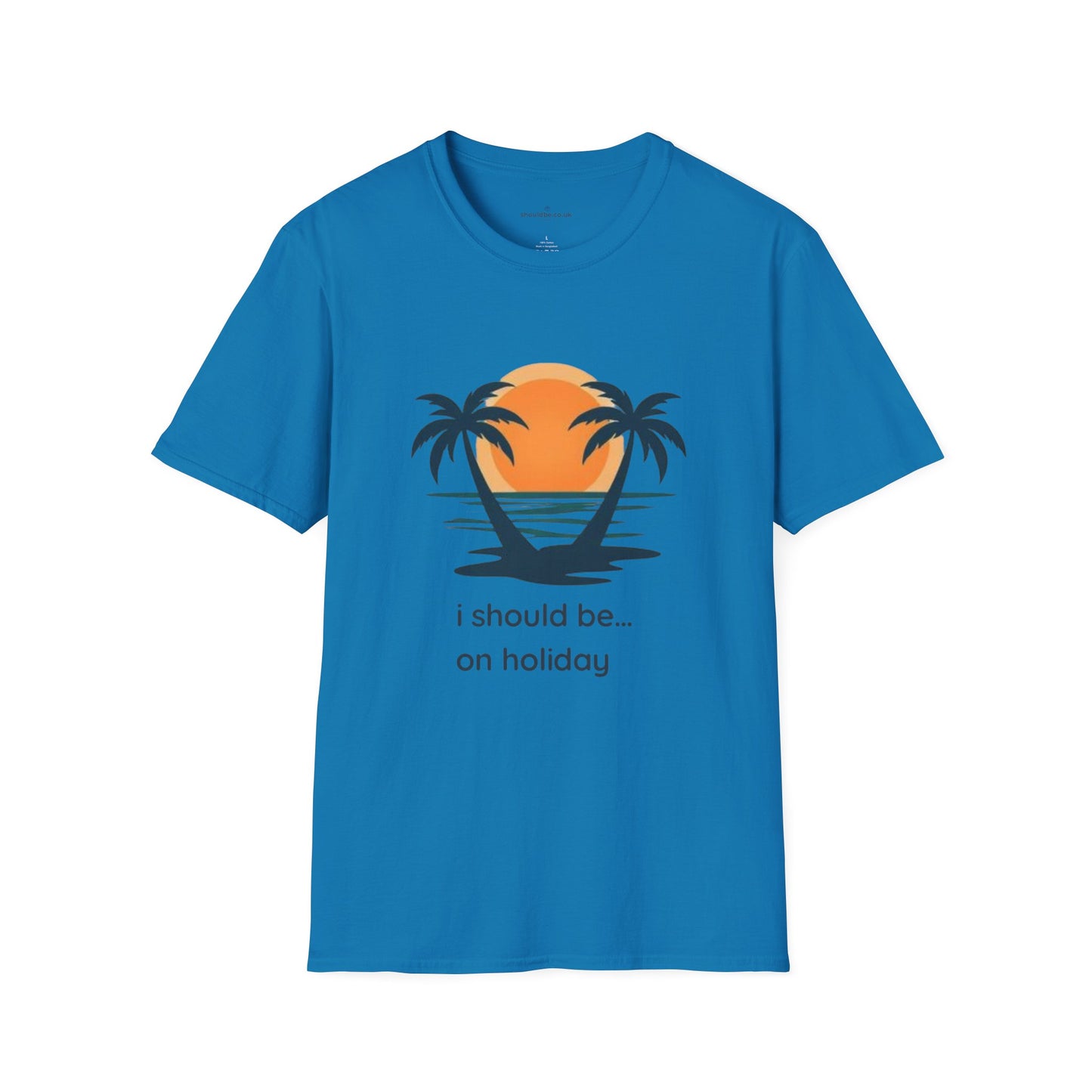 Vacation Vibes T-Shirt — "I Should Be... On Holiday" Palm Sunset Tee