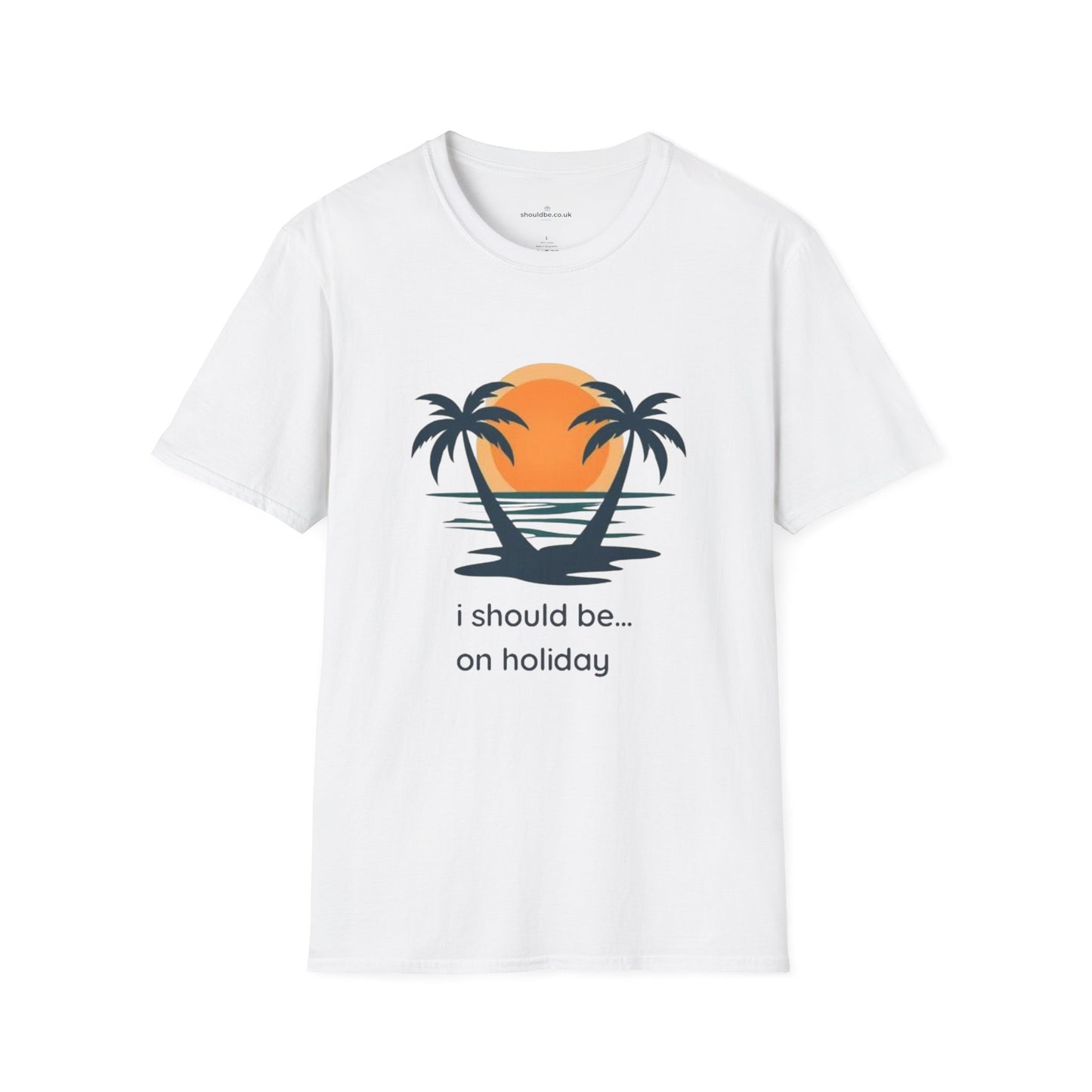 Vacation Vibes T-Shirt — "I Should Be... On Holiday" Palm Sunset Tee