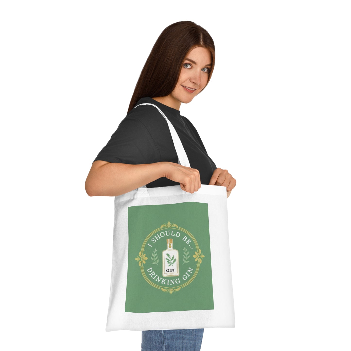 Gin Tote Bag — "I Should Be Drinking Gin" Cotton Market Tote