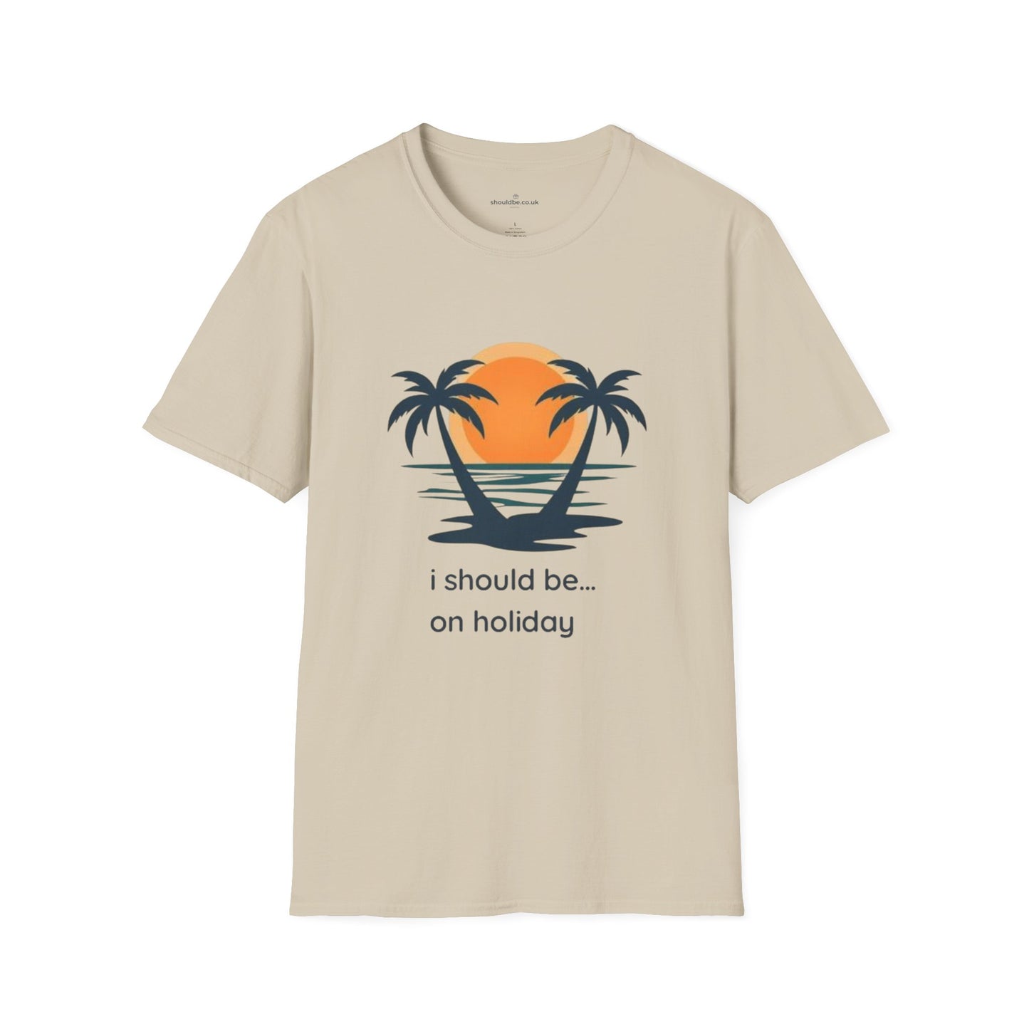 Vacation Vibes T-Shirt — "I Should Be... On Holiday" Palm Sunset Tee