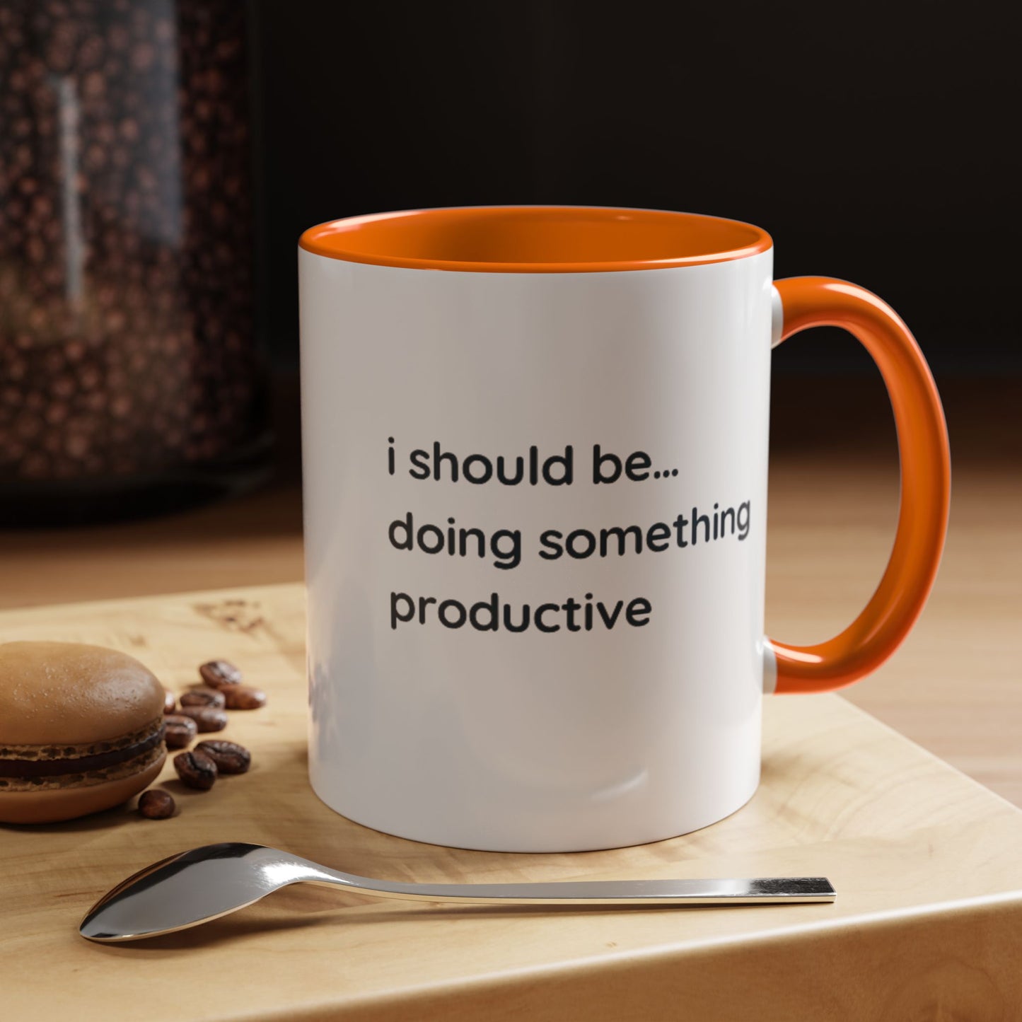 Product Type: MugTitle: "I Should Be Doing Something Productive" Accent Coffee Mug (11/15oz) — Funny Motivational Office Gift