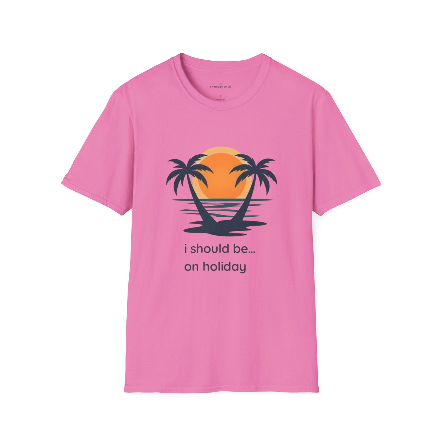 Vacation Vibes T-Shirt — "I Should Be... On Holiday" Palm Sunset Tee