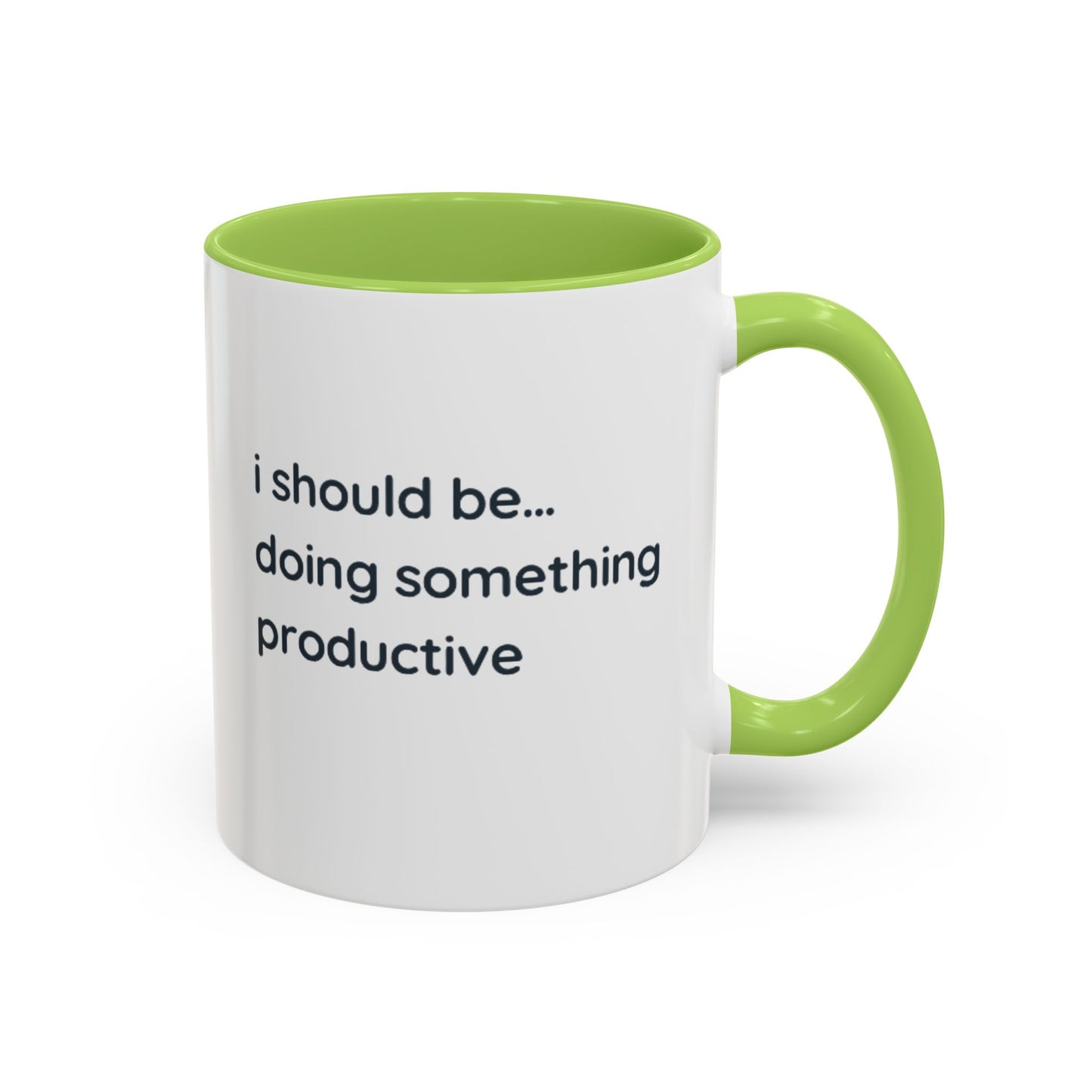 Product Type: MugTitle: "I Should Be Doing Something Productive" Accent Coffee Mug (11/15oz) — Funny Motivational Office Gift