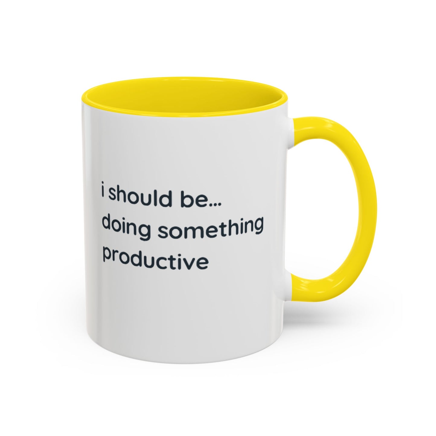 Product Type: MugTitle: "I Should Be Doing Something Productive" Accent Coffee Mug (11/15oz) — Funny Motivational Office Gift