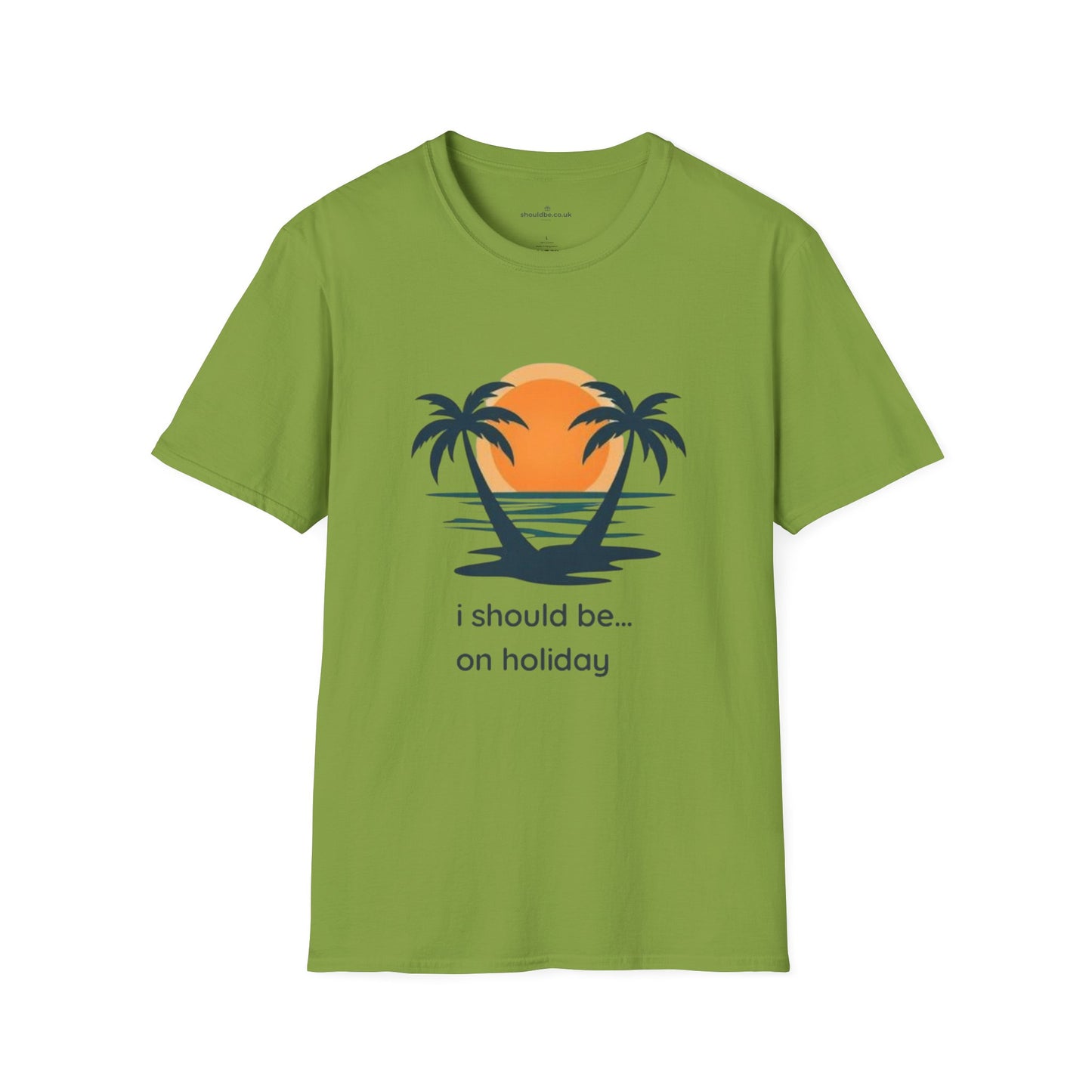 Vacation Vibes T-Shirt — "I Should Be... On Holiday" Palm Sunset Tee