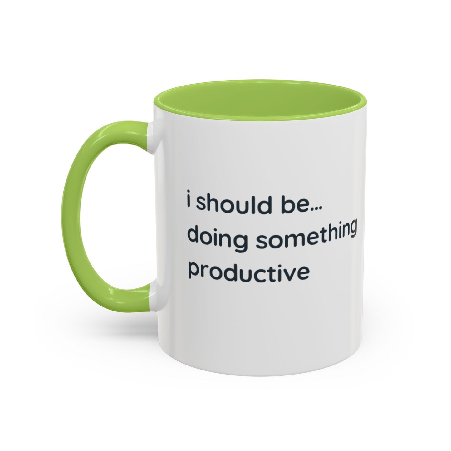 Product Type: MugTitle: "I Should Be Doing Something Productive" Accent Coffee Mug (11/15oz) — Funny Motivational Office Gift