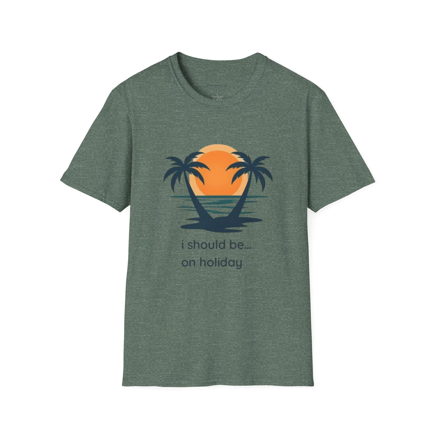Vacation Vibes T-Shirt — "I Should Be... On Holiday" Palm Sunset Tee