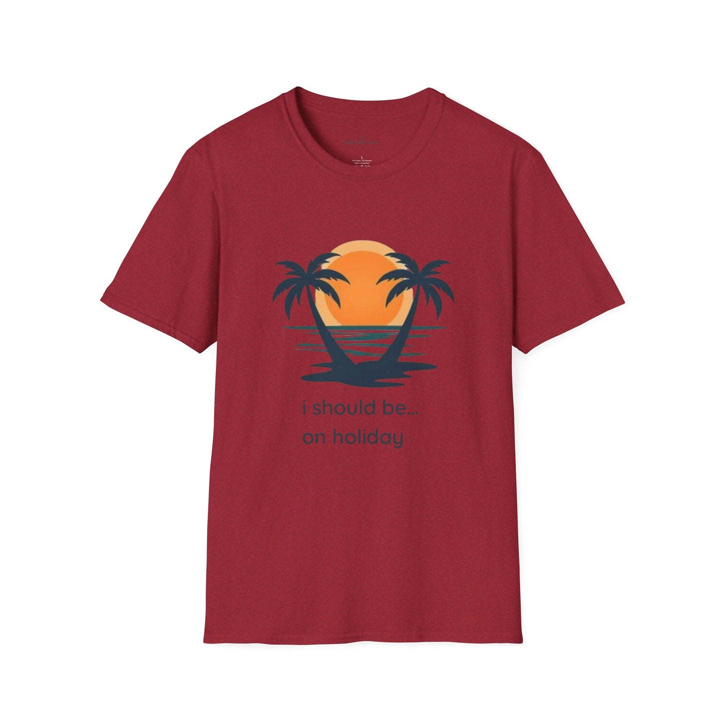 Vacation Vibes T-Shirt — "I Should Be... On Holiday" Palm Sunset Tee