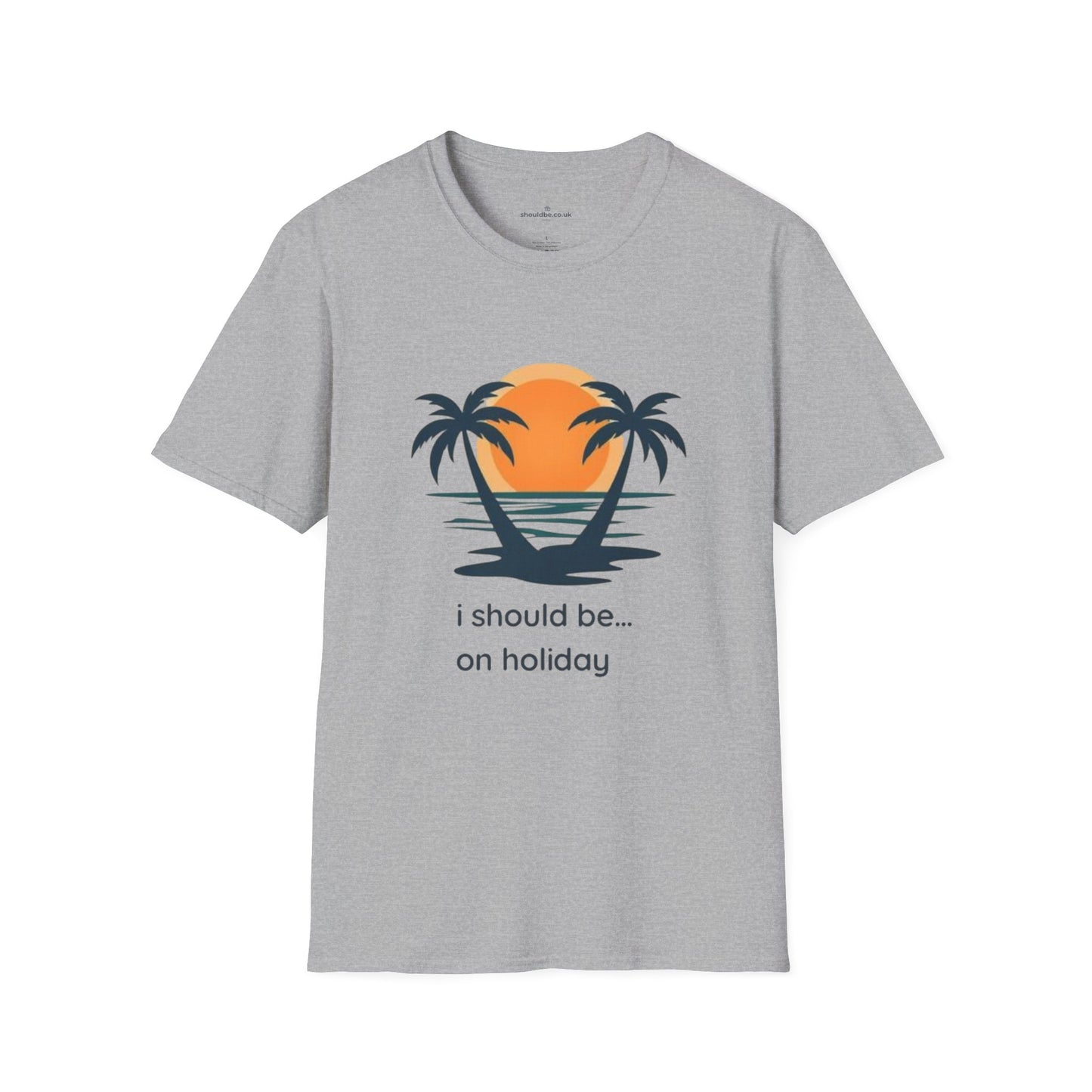 Vacation Vibes T-Shirt — "I Should Be... On Holiday" Palm Sunset Tee