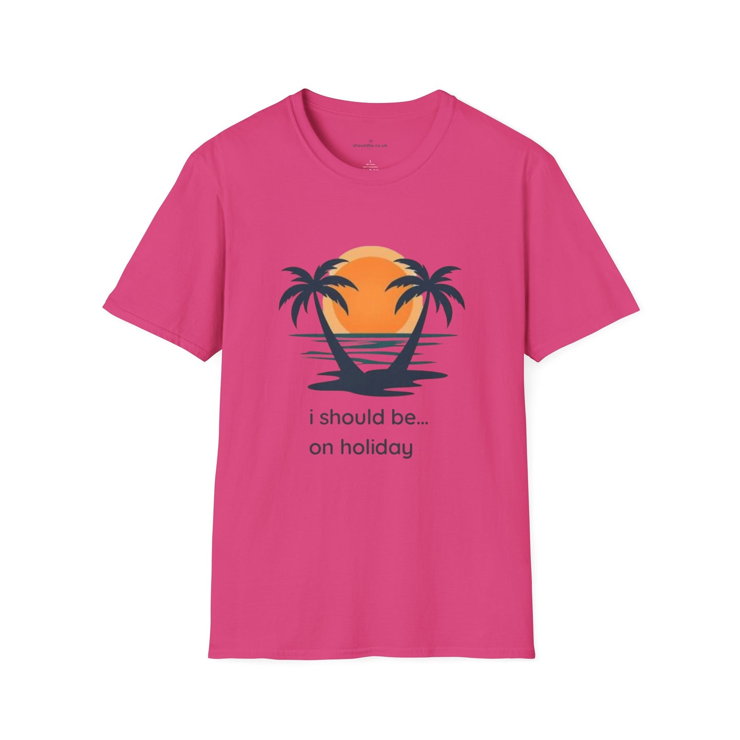 Vacation Vibes T-Shirt — "I Should Be... On Holiday" Palm Sunset Tee
